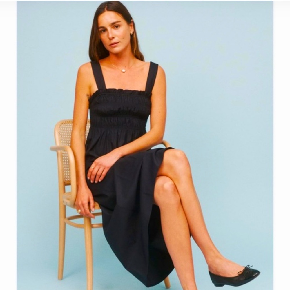 Reformation Solstice Black Smock Top Maxi Dress